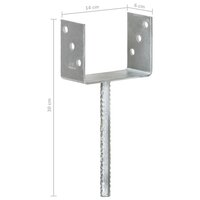 Grondankers 6 st 14x6x30 cm gegalvaniseerd staal zilverkleurig 7