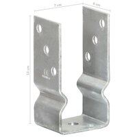 Grondankers 12 st 7x6x15 cm gegalvaniseerd staal zilverkleurig 8