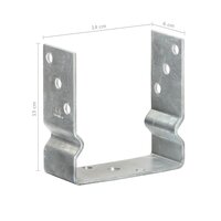 Grondankers 12 st 14x6x15 cm gegalvaniseerd staal zilverkleurig 8