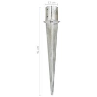 Grondpinnen 2 st 12x91 cm gegalvaniseerd staal zilverkleurig 6