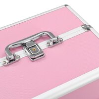 Make-up koffer 22x30x21 cm aluminium roze  5