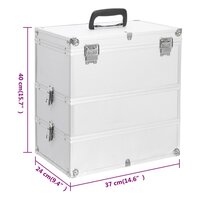 Make-up koffer 37x24x40 cm aluminium zilverkleurig 9