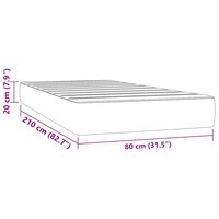 Pocketveringmatras medium 80x210x20 cm fluweel donkergrijs 7