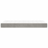 Pocketveringmatras medium 80x220x20 cm fluweel lichtgrijs 4