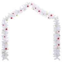 Kerstslinger versierd met kerstballen 5 m wit 3