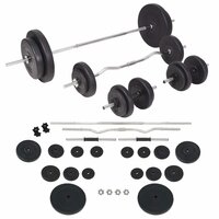 Trainingsbank met gewichtenrek en halterset 90 kg 8