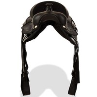 Western zadel, hoofdstel en borstriem 17&amp;quot; echt leer zwart 6