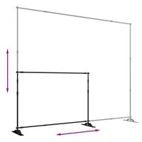 Achtergrondstandaards 2 st 305x243 cm staal zwart 7