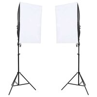 Fotostudioset met verlichtingsset en achtergrond 2