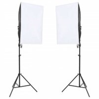 Fotostudioset met verlichtingsset en achtergrond 2