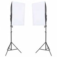 Fotostudioset met verlichtingsset, achtergrond en reflector 2
