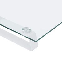Monitorstandaard 80x20x8 cm gehard glas en metaal wit 7