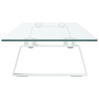 Monitorstandaard 100x20x8 cm gehard glas en metaal wit 5