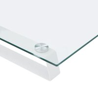 Monitorstandaard 100x20x8 cm gehard glas en metaal wit 7