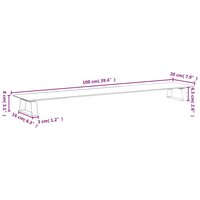 Monitorstandaard 100x20x8 cm gehard glas en metaal wit 8