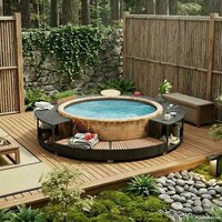 Hottub-ombouw poly rattan zwart 3