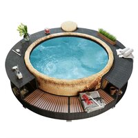 Hottub-ombouw poly rattan zwart 4
