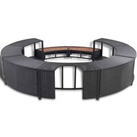 Hottub-ombouw poly rattan zwart 7