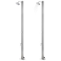 Buitendouche met bruine basis 220 cm roestvrij staal 2