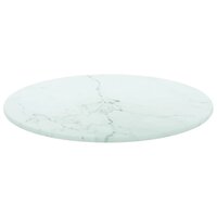 Tafelblad &amp;Oslash;30x0,8 cm gehard glas met marmerontwerp wit 2