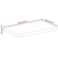 Tafelblad met natuurlijke rand 50x20x3,8 cm massief mangohout 9