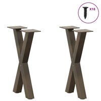 Salontafelpoten 2 st X-vormig 28x(42-43) cm staal naturel 3