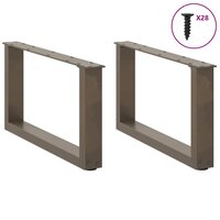 Salontafelpoten 2 st U-vormig 70x(30-31) cm staal naturel 3