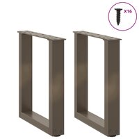 Salontafelpoten 2 st U-vormig 28x(42-43) cm staal naturel 3