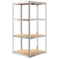Hoekrek 4-laags staal en bewerkt hout zilverkleurig 6