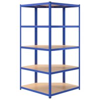 Hoekrek 5-laags staal &amp; bewerkt hout antracietkleurig 6