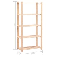 Opbergrekken 5-laags 10 st 80x38x170 cm grenenhout 250 kg 8