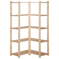 Hoekopbergrek 5-laags 82,5x82,5x170 cm massief grenenhout 2