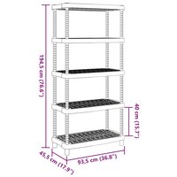 Opbergrek 5-laags 93,5x45,5x194,5 cm polypropeen zwart 8