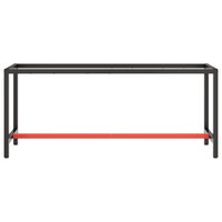 Werkbankframe 190x50x79 cm metaal matzwart en matrood 3