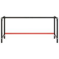 Werkbankframe 180x57x79 cm metaal matzwart en matrood 4