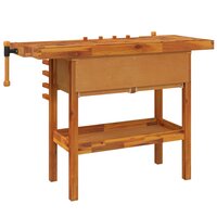 Werkbank met lades en bankschroeven 124x52x83 cm acaciahout 6