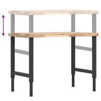 Werkbank rechthoekig 100x60x(73-99,5) cm massief acaciahout 9