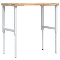 Werkbank rechthoekig 100x60x(73-99,5) cm massief acaciahout 2