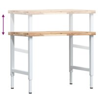 Werkbank rechthoekig 100x60x(73-99,5) cm massief acaciahout 9