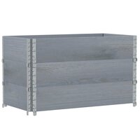 Palletopzetranden 3 st 100x50 cm massief grenenhout grijs 2