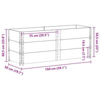 Palletopzetranden 3 st 150x50 cm massief grenenhout zwart 7