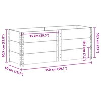 Palletopzetranden 3 st 150x50 cm massief grenenhout grijs 7