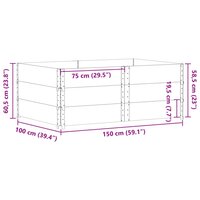 Palletopzetranden 3 st 150x100 cm massief grenenhout 7