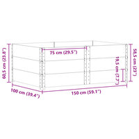 Palletopzetranden 3 st 150x100 cm massief grenenhout grijs 7