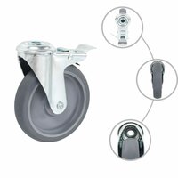 Zwenkwielen met boutgaten 4 st 125 mm 2