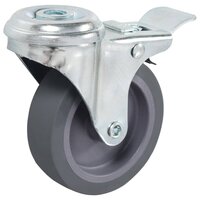 8 st Zwenkwielen met boutgaten 75 mm 4