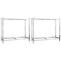 Bandenrekken 2-laags 2 st 110x40x110 cm staal zilverkleurig 2