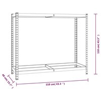 Bandenrekken 2-laags 2 st 110x40x110 cm staal zilverkleurig 9