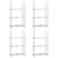 Bandenrekken 3-laags 4 st 110x40x200 cm staal zilverkleurig 2