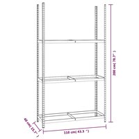 Bandenrekken 3-laags 4 st 110x40x200 cm staal zilverkleurig 9
